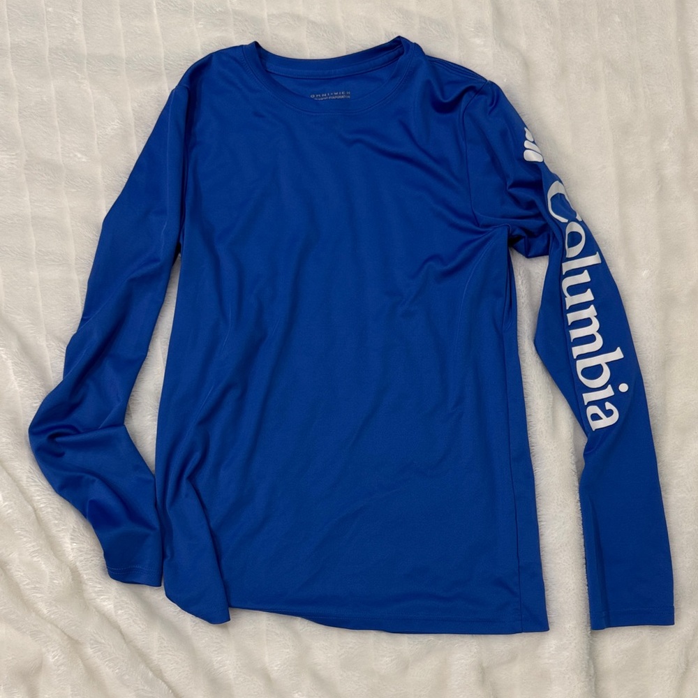 Boys size large Columbia Royal Blue Performance Shirt